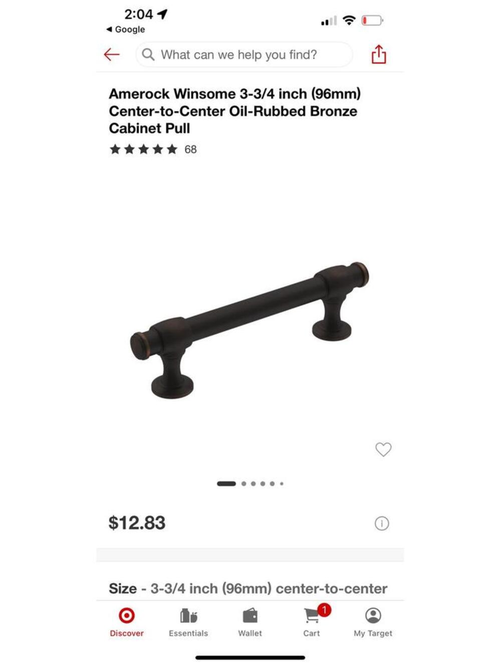 Amerock Winsome 3-3/4 inch (96mm) Center-to-Center Oil-Rubed